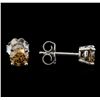 Image 2 : 14KT White Gold 0.86 ctw Fancy Brown Diamond Stud Earrings