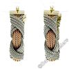 Image 6 : Estate 18kt Rose & White Gold 30mm Braided Mesh Hoop Earrings