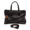 Image 1 : Gucci Black Pebbled Leather Bamboo Tassel Tote Shoulder Bag
