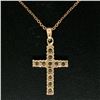 Image 6 : 14k Rose Gold 0.75 ctw Round Brilliant Diamond Petite Cross Pendant w/ 16" Chain