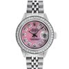Image 2 : Rolex Ladies Stainless Steel Pink MOP Diamond Oyster Perpetual Datejust Wriwatch