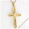 Image 9 : Italian 18kt Yellow Gold Round Diamond Polished Cross Pendant Necklace