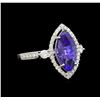 14KT White Gold 2.66 ctw Tanzanite and Diamond Ring