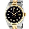 Image 2 : Rolex Mens 2 Tone Black Diamond 36MM Datejust Wristwatch