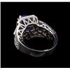 Image 3 : 4.25 ctw Tanzanite and Diamond Ring - 14KT White Gold