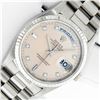 Image 6 : Rolex Mens 18k White Gold President Day-Date Silver Diamond Dial 36mm Wristwatch