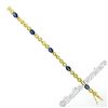 Image 3 : 14kt Yellow Gold 6.00 ctw Oval Iolite Puffed X & O Link Tennis Bracelet