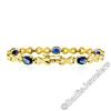 Image 5 : 14kt Yellow Gold 6.00 ctw Oval Iolite Puffed X & O Link Tennis Bracelet