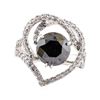 3.33 ctw Black Diamond and Diamond Ring - 18KT White Gold