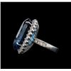 Image 3 : 14KT White Gold 35.89 ctw Topaz and Diamond Ring
