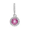Image 1 : 14k White Gold 0.90CTW Pink Topaz and Diamond Pendant, (I1-I2/G-H)