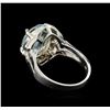 Image 3 : 3.85 ctw Aquamarine and Diamond Ring - 14KT White Gold
