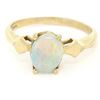 Image 1 : Vintage 14K Yellow Gold 0.65 ctw Petite Oval Cabochon Opal Solitaire Ring Size 6