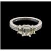Image 2 : 14KT White Gold EGL USA Certified 1.55 ctw Diamond Ring