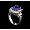 Image 4 : 14KT White Gold 3.54 ctw Tanzanite and Diamond Ring