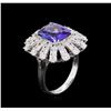 Image 4 : 14KT White Gold 4.46 ctw Tanzanite and Diamond Ring