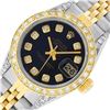 Image 2 : Rolex Ladies 2 Tone Black Diamond Lugs Datejust Wristwatch