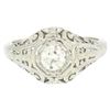 Image 2 : 18k White Gold Filigree 0.41 ctw European Cut Diamond Ring