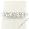 Image 3 : New 14kt White Gold 0.65 ctw 5 Stone Round Diamond Wedding Band Ring