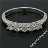 Image 4 : New 14kt White Gold 0.65 ctw 5 Stone Round Diamond Wedding Band Ring