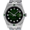 Image 1 : Rolex Mens Stainless Steel Green Vignette Diamond Datejust Wristwatch