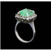 Image 4 : 4.88 ctw Emerald and Diamond Ring - 14KT White Gold