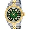 Image 1 : Rolex Ladies 2 Tone Green MOP Diamond & Emerald Datejust Wristwatch