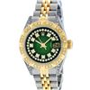 Image 2 : Rolex Ladies 2 Tone Green MOP Diamond & Emerald Datejust Wristwatch