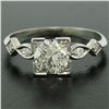 Image 2 : Antique Art Deco Platinum 1.30 ctw Old European Diamond Solitaire Engagement Rin