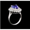 Image 4 : 3.33 ctw Tanzanite and Diamond Ring - 14KT White Gold