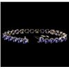Image 3 : 14KT White Gold 9.46 ctw Tanzanite and Diamond Bracelet