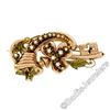 Image 1 : Victorian 12kt Rose & Green Gold Natural Seed Pearl Flower Brooch