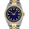 Image 1 : Rolex Mens 2 Tone Blue Vignette String Diamond Lugs Datejust Wristwatch