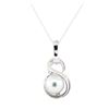 Image 2 : 0.03 ctw Diamond and Silver Pearl Infinity Motif Pendant with Chain - 10KT White