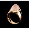 Image 4 : Fred of Paris Pain De Sucre Rose Quartz and Diamond Ring - 18KT Pink Gold