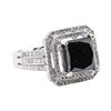 4.94 ctw Black and White Diamond Ring - 14KT White Gold
