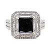Image 2 : 4.94 ctw Black and White Diamond Ring - 14KT White Gold