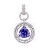 6.85 ctw Tanzanite and Diamond Pendant - 14KT White Gold