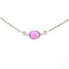 Image 7 : 18K White Gold 16" 1.37 ctw GIA Pink Sapphire & Diamond Pendant Necklace