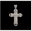 Image 1 : 16.24 ctw Diamond Cross Pendant - 10KT White Gold