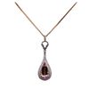 Image 1 : 3.02 ctw Morganite and Diamond Pendant With Chain - 14KT Rose Gold