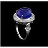 Image 3 : 12.77 ctw Tanzanite and Diamond Ring - 14KT White Gold