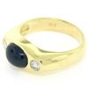 Image 1 : Men's Vintage 18K Yellow Gold 2.90 ctw Cabochon Sapphire & Diamond Band Ring Sz