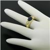 Image 3 : Men's Vintage 18K Yellow Gold 2.90 ctw Cabochon Sapphire & Diamond Band Ring Sz