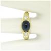Image 5 : Men's Vintage 18K Yellow Gold 2.90 ctw Cabochon Sapphire & Diamond Band Ring Sz