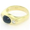 Image 8 : Men's Vintage 18K Yellow Gold 2.90 ctw Cabochon Sapphire & Diamond Band Ring Sz