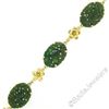Image 4 : Vintage 14kt Yellow Gold Carved Oval Jade Bird and Etched Flower Link Bracelet