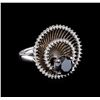 Image 1 : 2.85 ctw Black Diamond Ring - 14KT White Gold