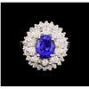 Image 2 : 14KT White Gold 2.38 ctw Tanzanite and Diamond Ring