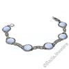 Image 5 : Antique Art Deco 14kt White Gold Blue Moonstone Etched Filigree Bracelet